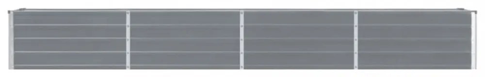 Szürke horganyzott acél kerti virágtartó 320 x 40 x 45 cm