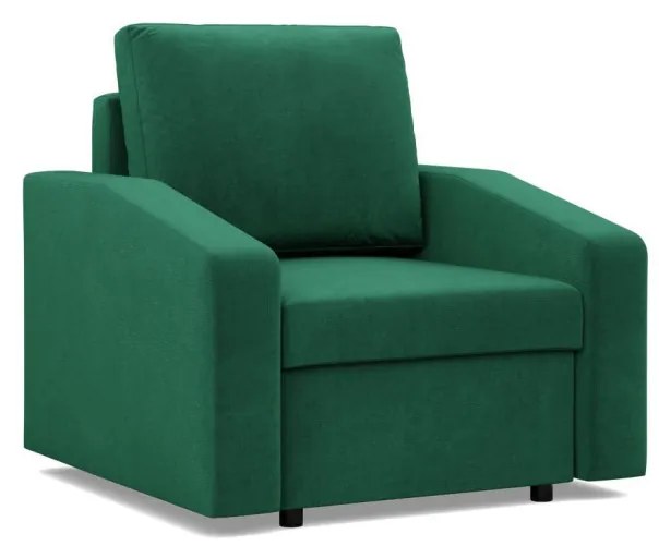 Zeus fotel, döntött kartámasz, bársony, hab töltet, zöld