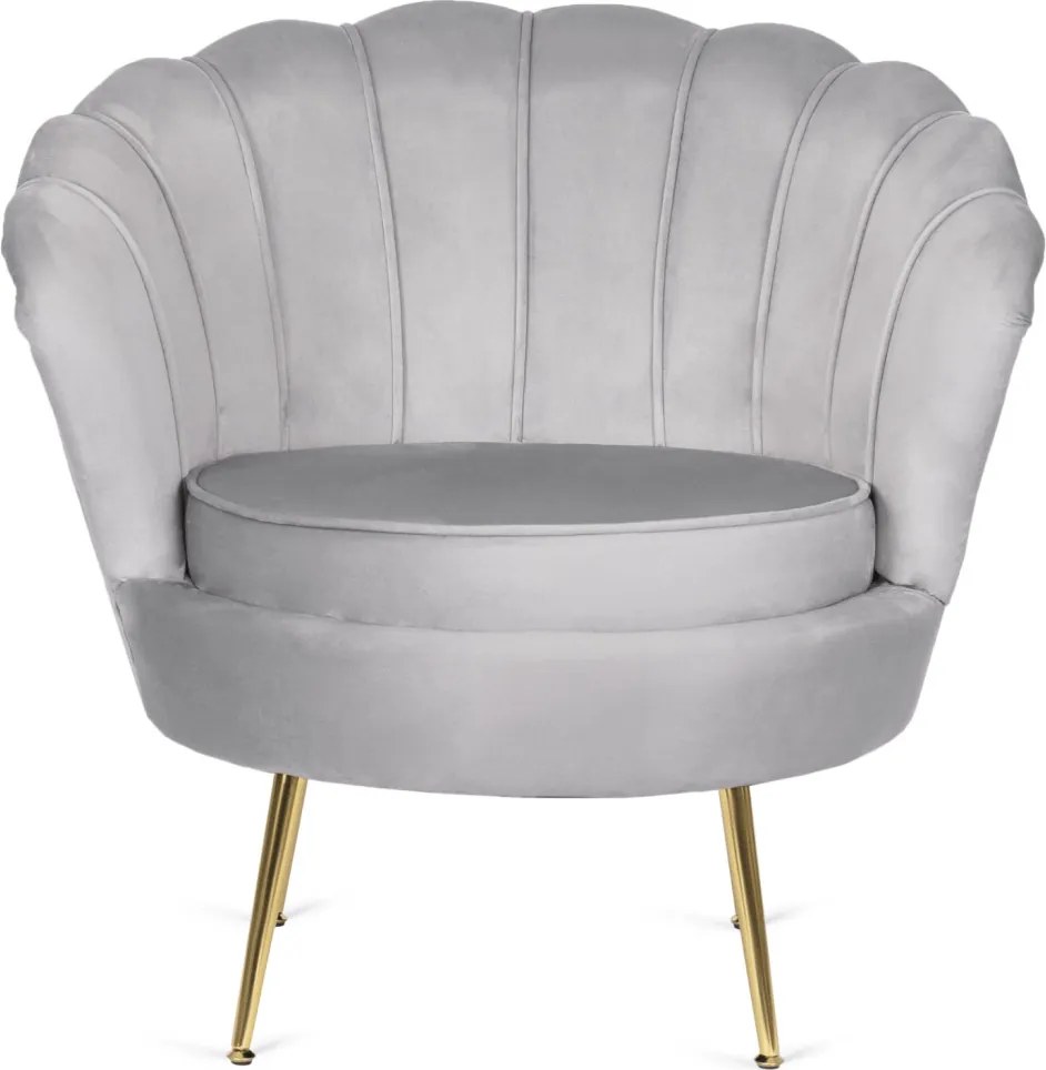 Fotel lábtartóval, szürke színben, velúr kárpittal GRAND