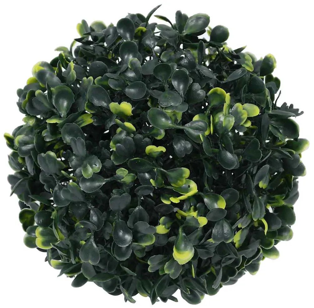 2 db zöld mesterséges boxwood gömbök LED fényekkel 22 cm