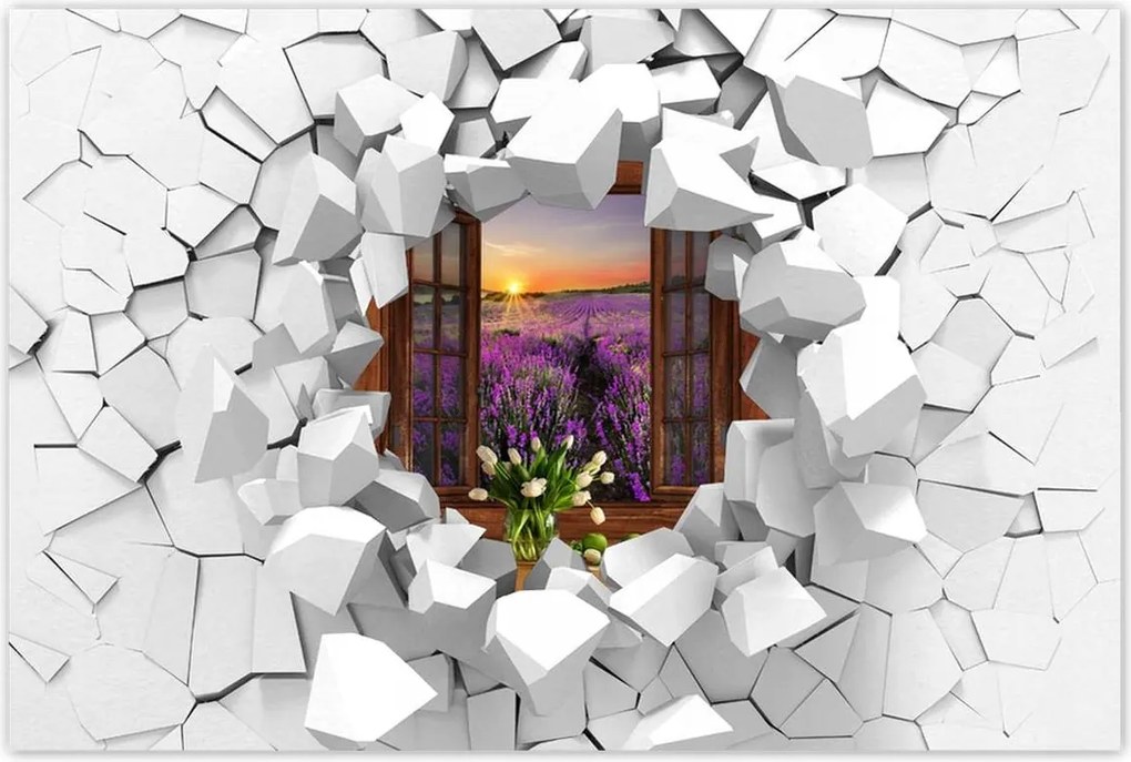 Poszterek 60x40 Kilátás az ablakból a levendulára