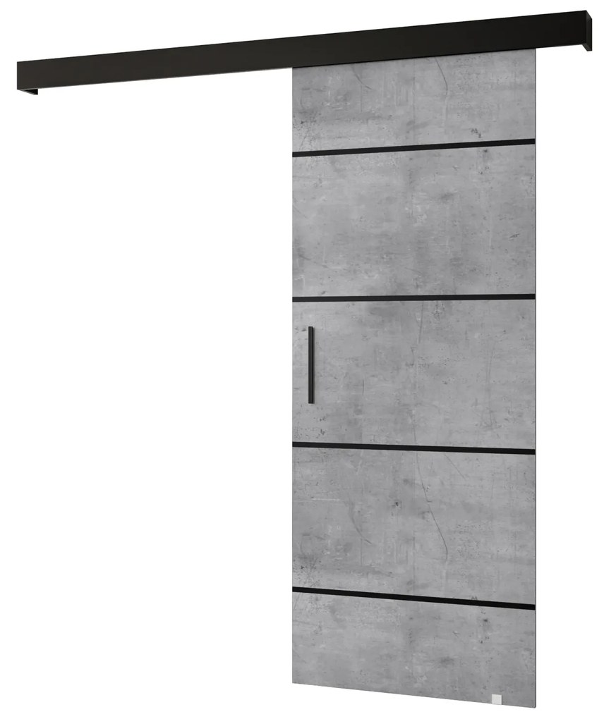 Tolóajtó 90 cm Sharlene IV (beton + matt fekete + fekete). 1043740