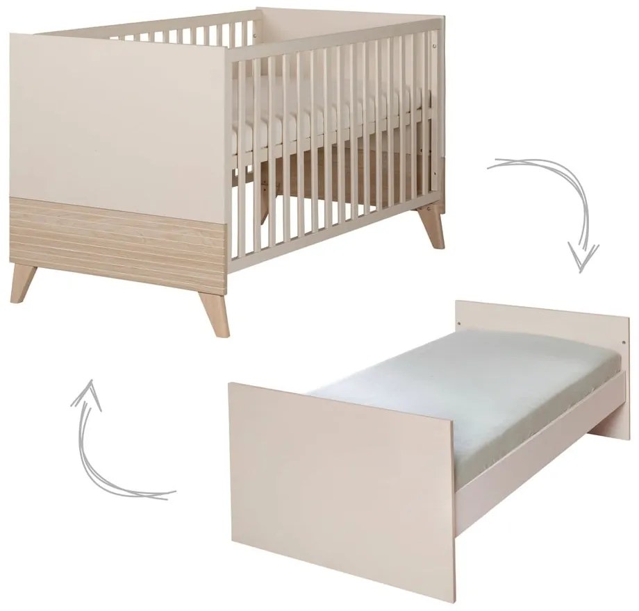 Bézs babaágy állítható magassággal 70x140 cm Sidney – Roba