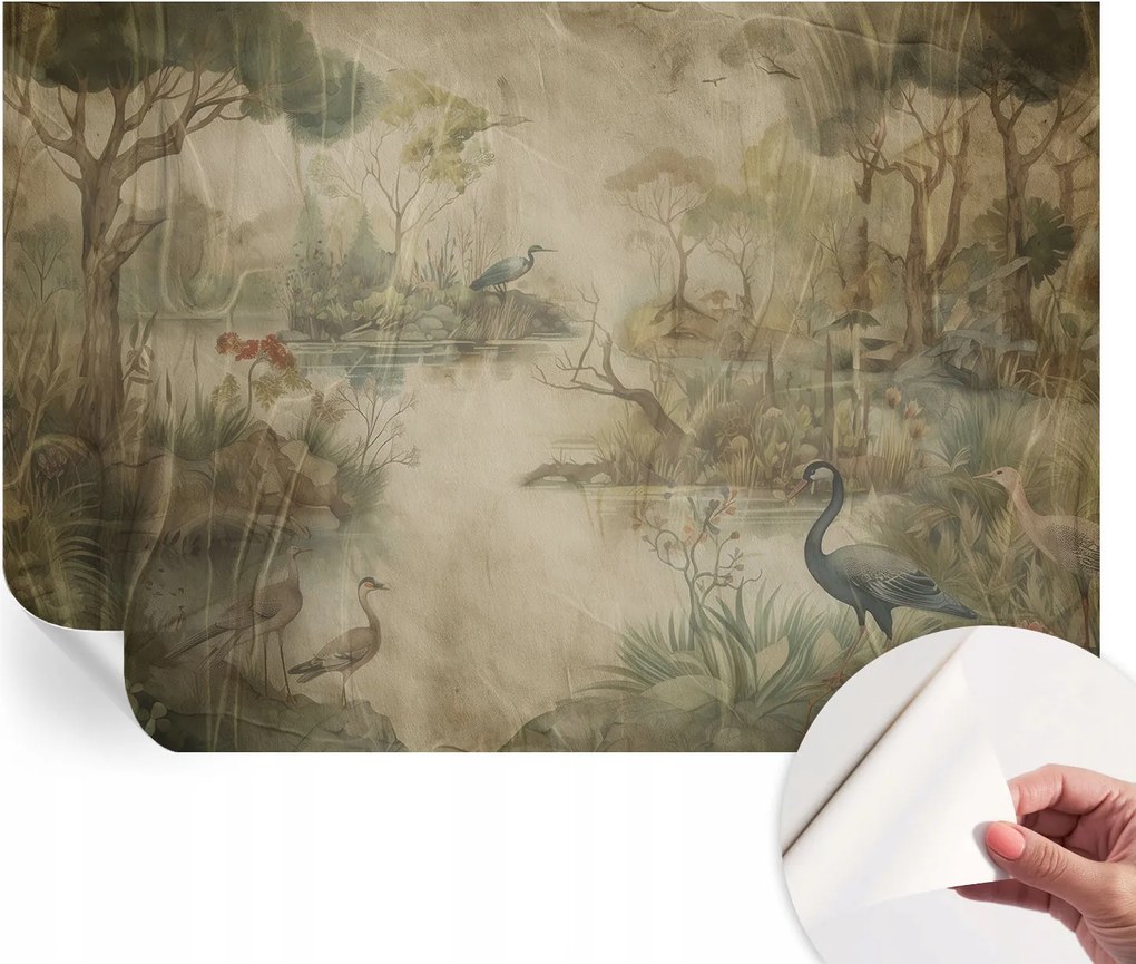 Öntapadós Dekoratív Fotótapéta Hálószobába Erdei jelenet 152x104 cm