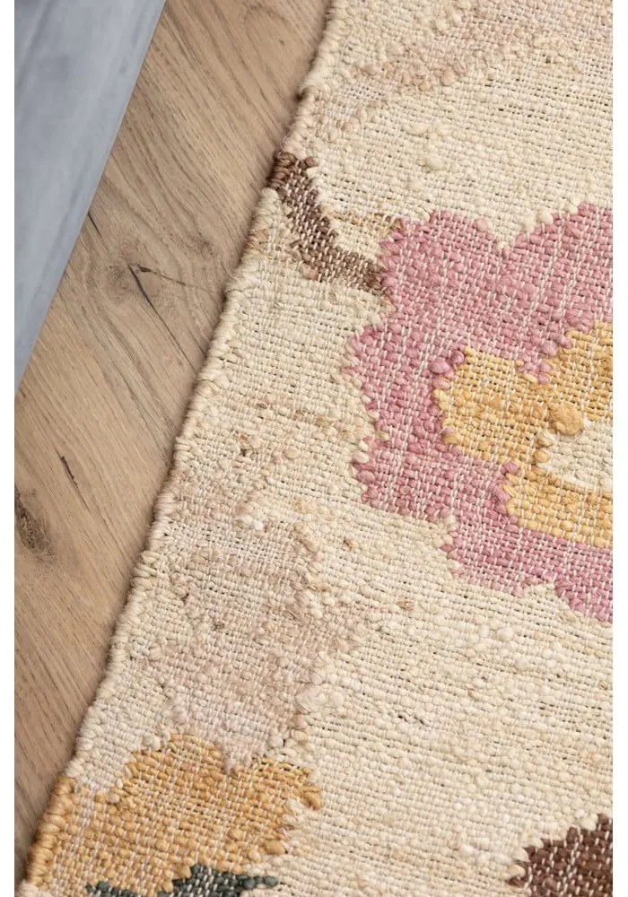 Krémszínű kézi szövésű juta szőnyeg 80x150 cm Roya Violette – Elle Decoration