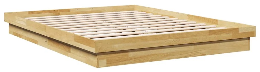 ágykeret matrac nélkül 135x190 cm tömör fa tölgyfa