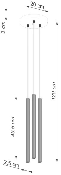 Sollux SL.1341 - Csillár zsinóron ARCHE 3xG9/8W/230V fekete