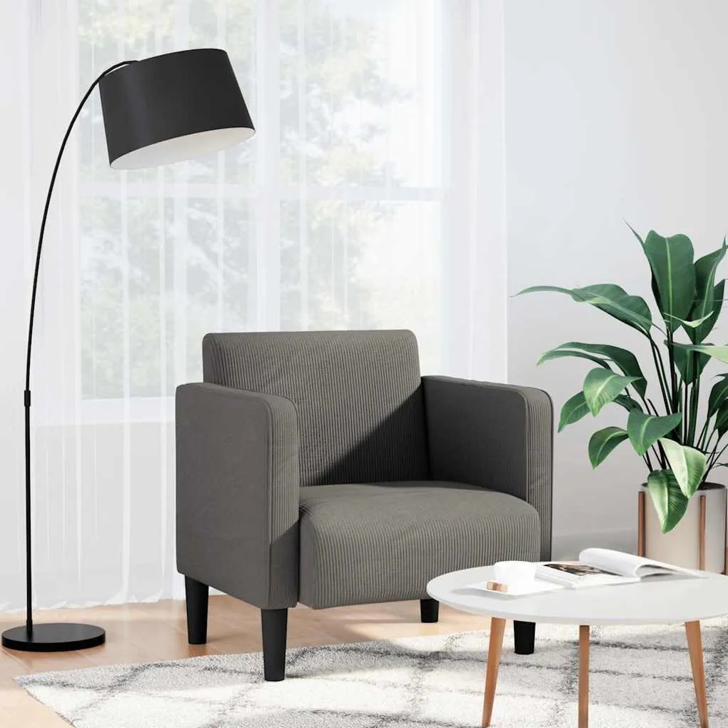 világosszürke kordbársony szövet kanapészék karfás szék 54 cm