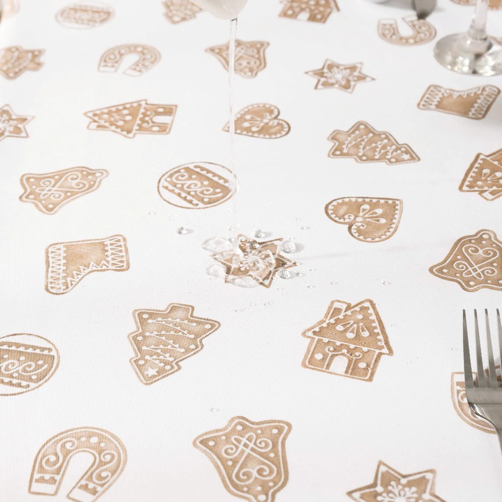 Goldea karácsonyi teflonbevonatú asztalterítő - mézeskalácsok 120 x 120 cm