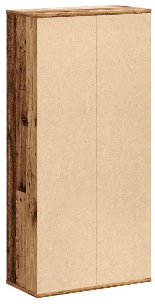 antik fa színű szerelt fa könyvespolc 50 x 25 x 105 cm
