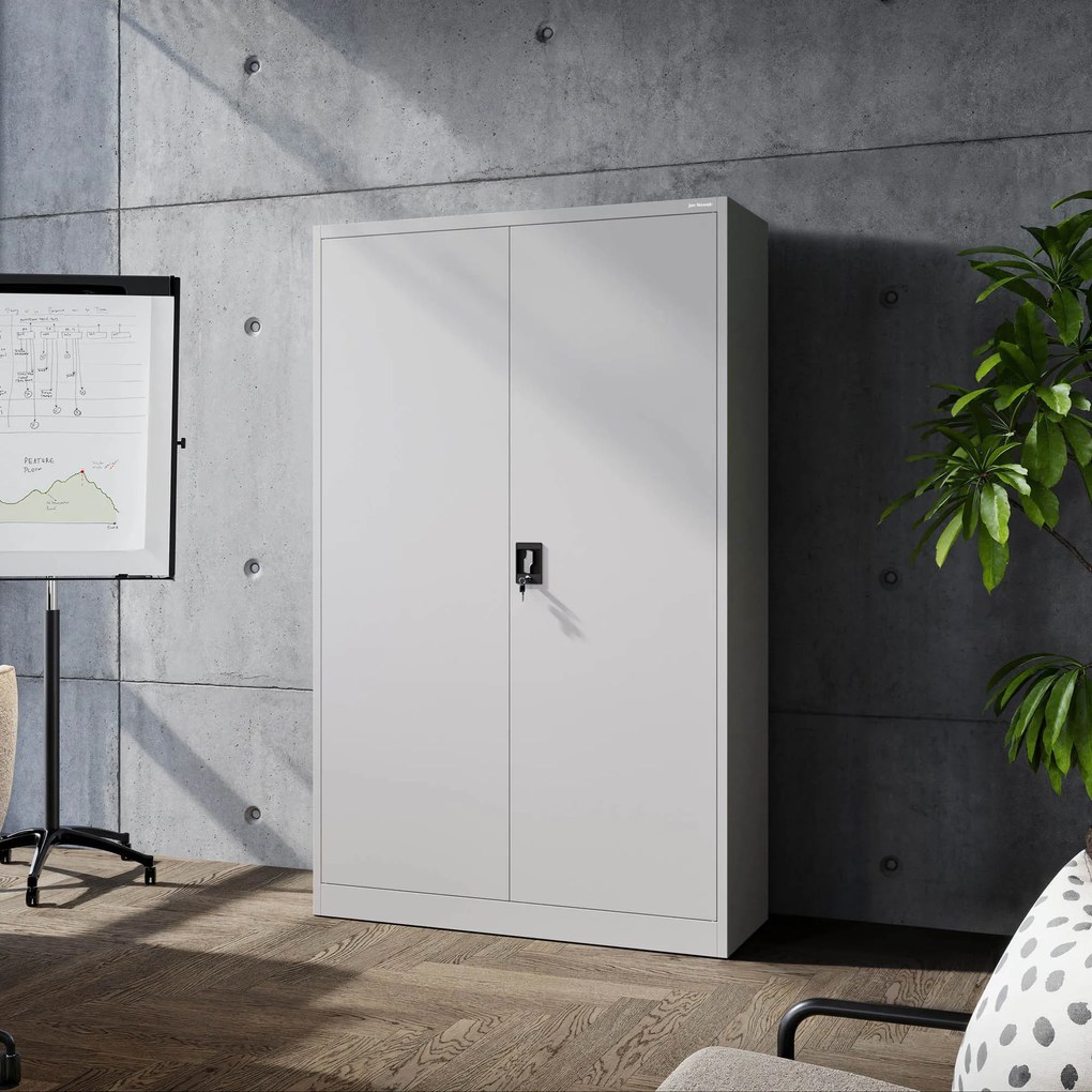 Fém iratszekrény JAN II, 1150 x 185 x 400 mm, szürke