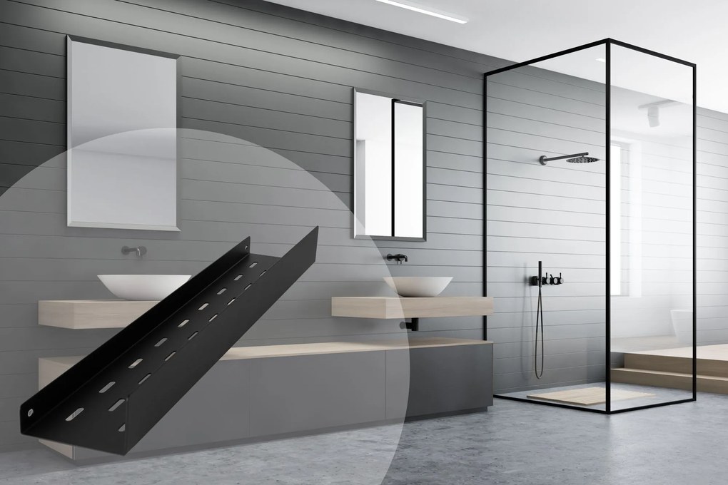 Fürdőszobai polc SF04 60cm black matt