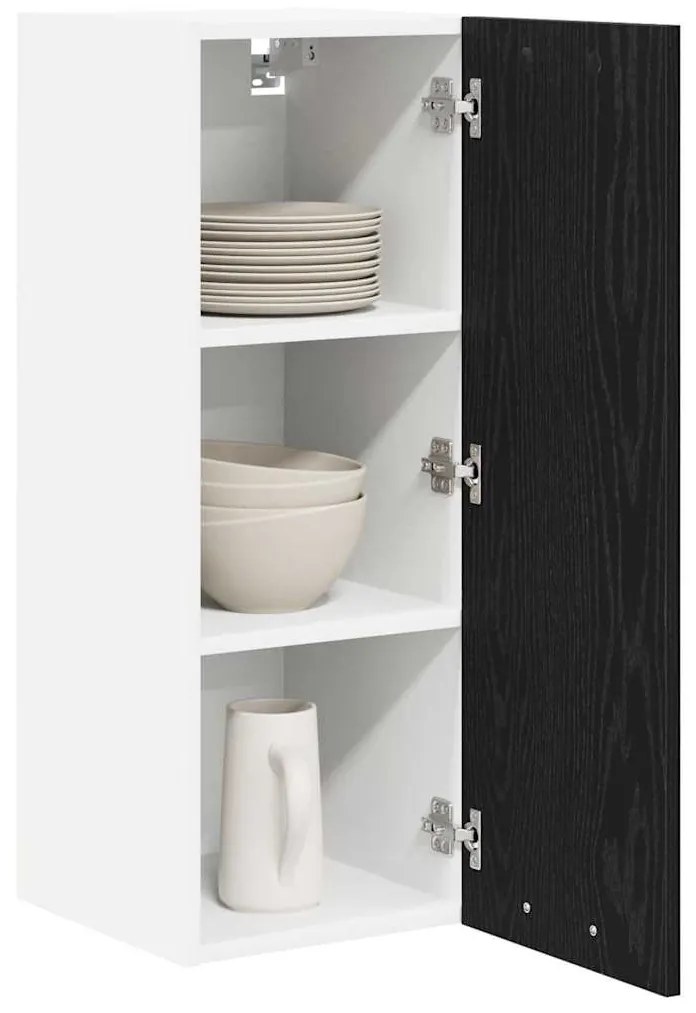 Függő szekrény Riga 2 pcs Fekete tölgy és fehér 30 x 31 x 80 cm