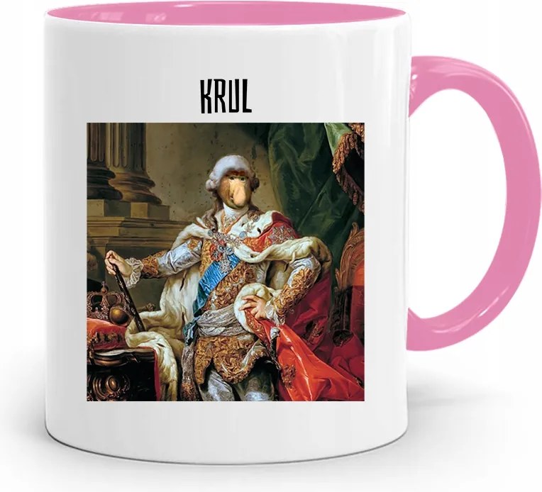 Bögre Rózsaszín Hordozó Janusz Polak Krul Ajándék fényképes nyomtatással