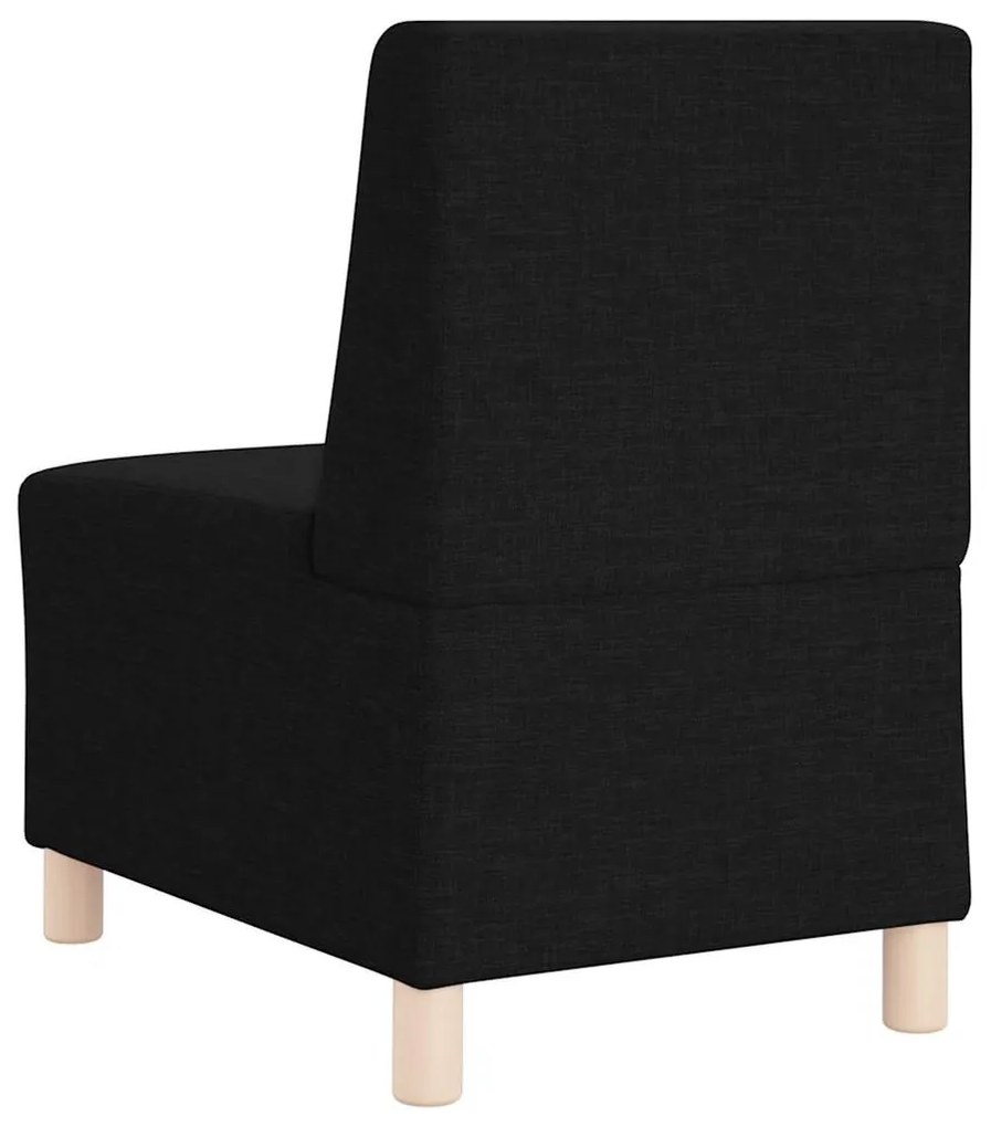 moduláris kanapéegység karfa nélkül, fekete, szövetből készült, 55 cm