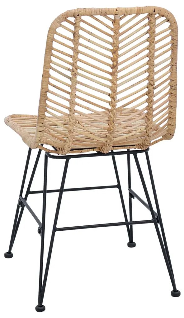 Étkezőszék 2 pcs Természetes 44.5 x 55 x 85 cm Rattan és Vas