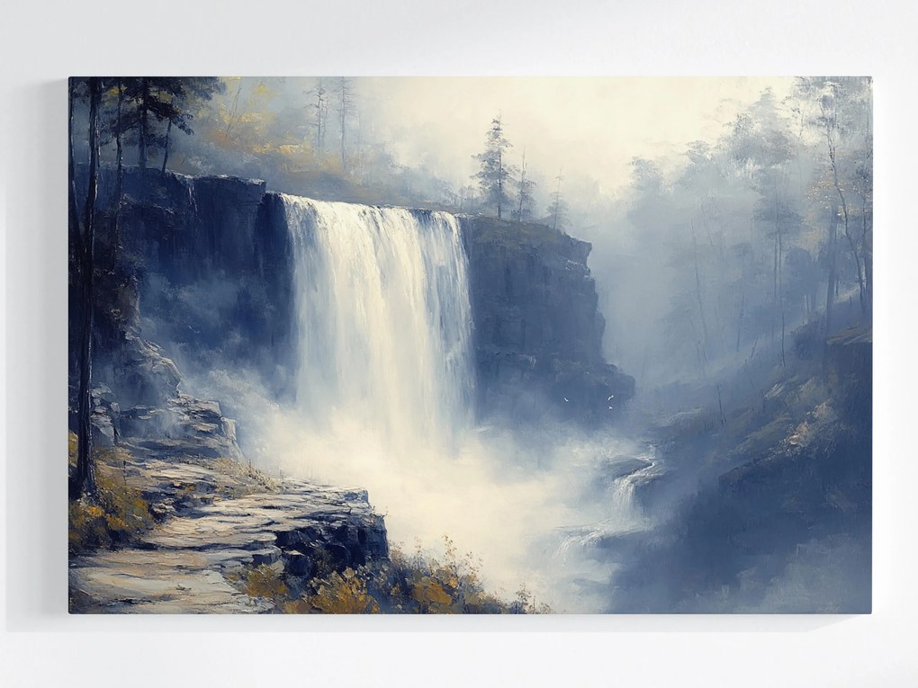 Vászonkép Canvas Tájkép Hegyek Sziklák Vízesés Folyó Út Ösvény 60x40