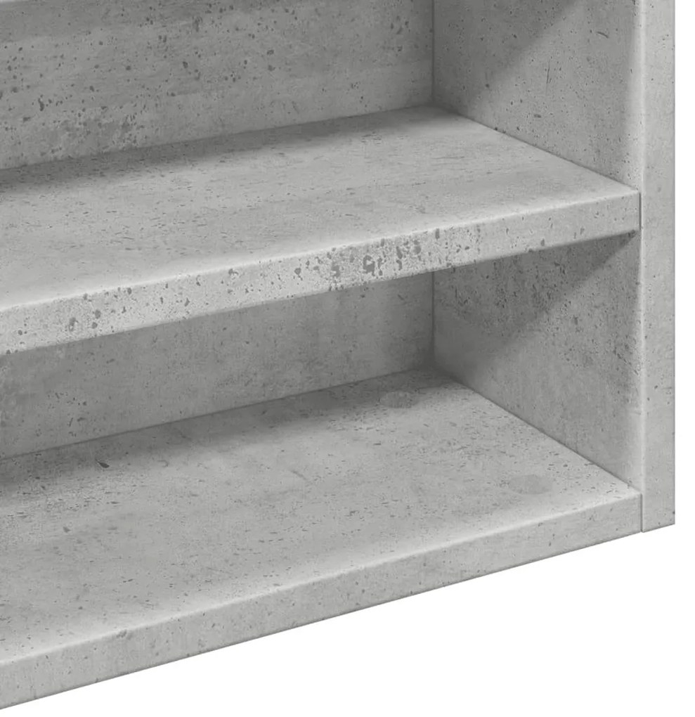 betonszürke szerelt fa vitrinszekrény 100 x 15 x 58 cm