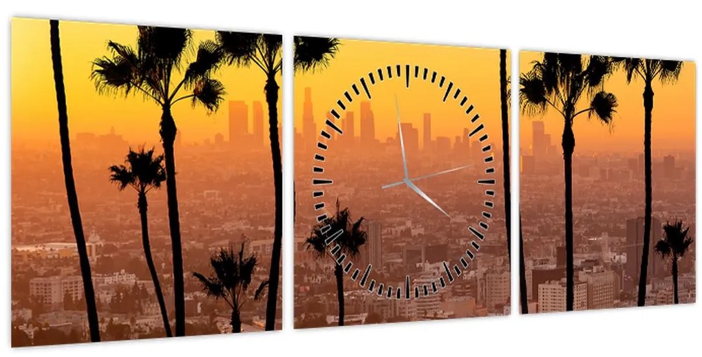 Kép - Los Angeles panorámája (órával) (90x30 cm)