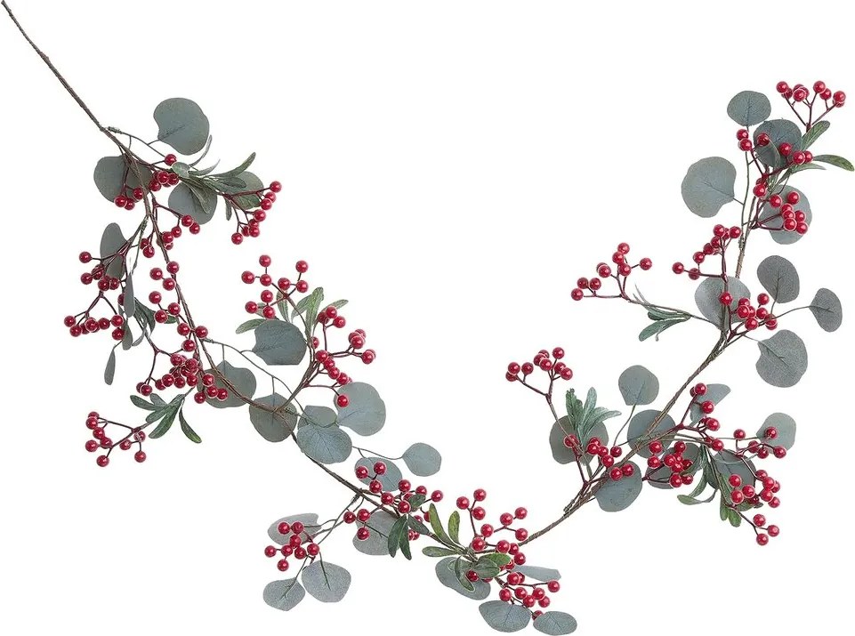 FLORISTA girland eukaliptusszal és piros bogyókkal 140cm