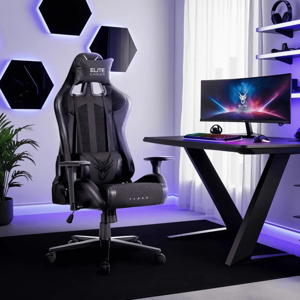 Gamer/Irodai Forgószék Fekete Színben. FLASH