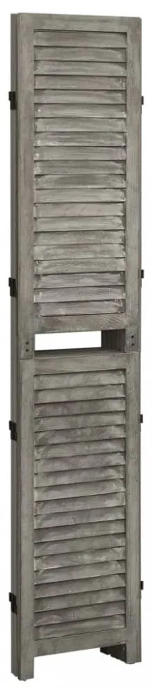 szürke 3 paneles tömör faparaván 106,5 x 166 cm