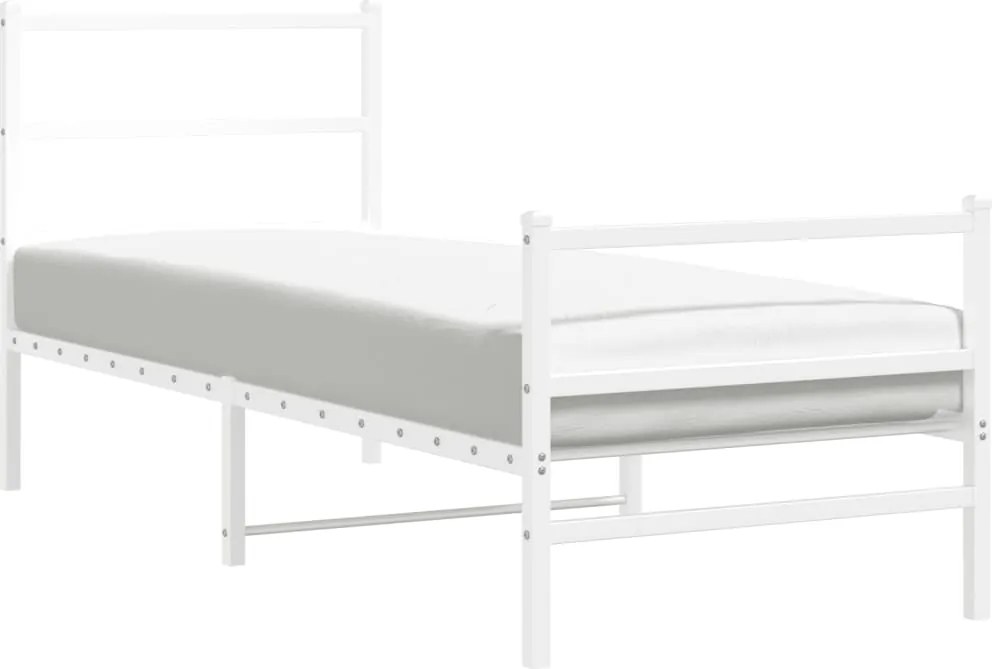 vidaXL fehér fém ágykeret fej- és lábtámlával 80 x 200 cm