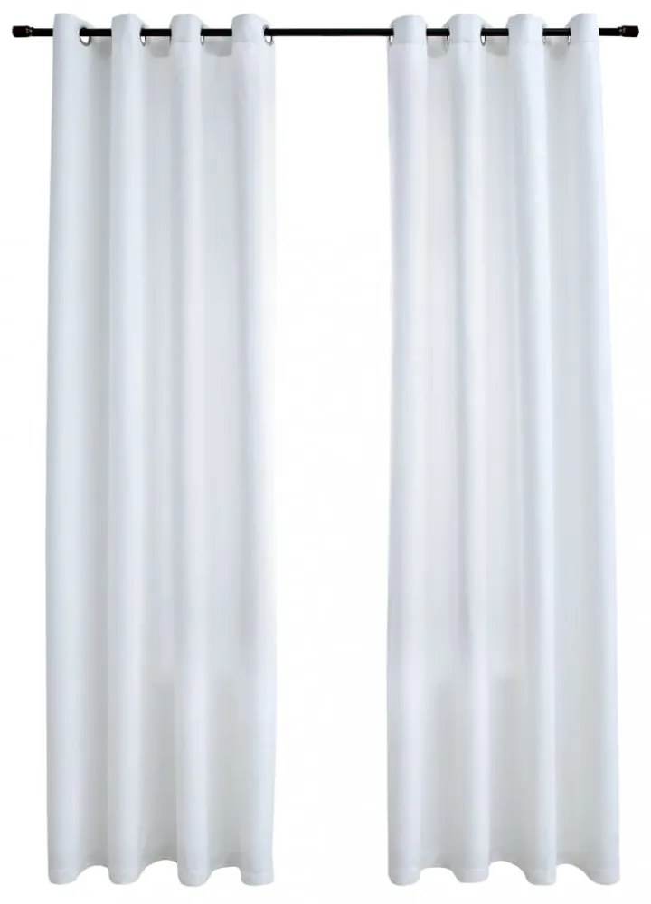 vidaXL 2 db törtfehér sötétítőfüggöny fémgyűrűkkel 140 x 225 cm