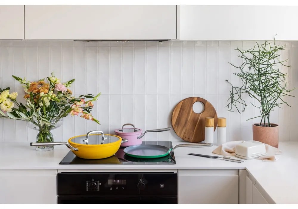 Indukciós tűzhelyhez alkalmas edény fedővel-kerámia felülettel 1,3 l Meda 3.0 – FABINI