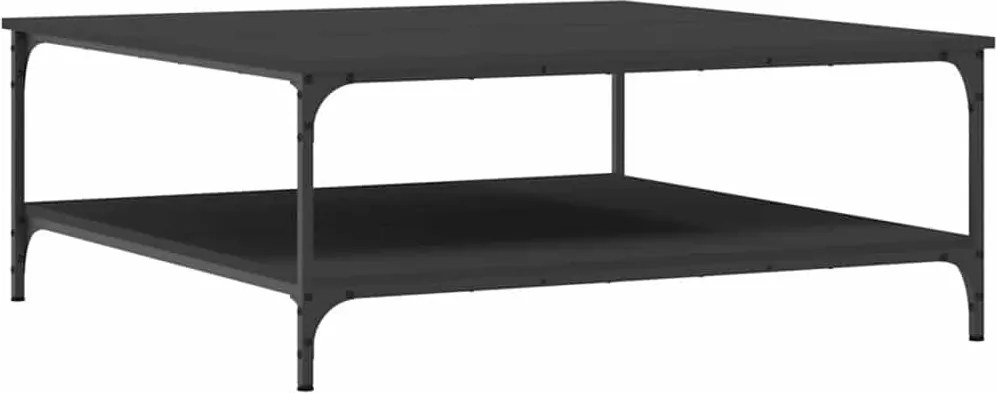 vidaXL fekete szerelt fa dohányzóasztal 100x100x40 cm
