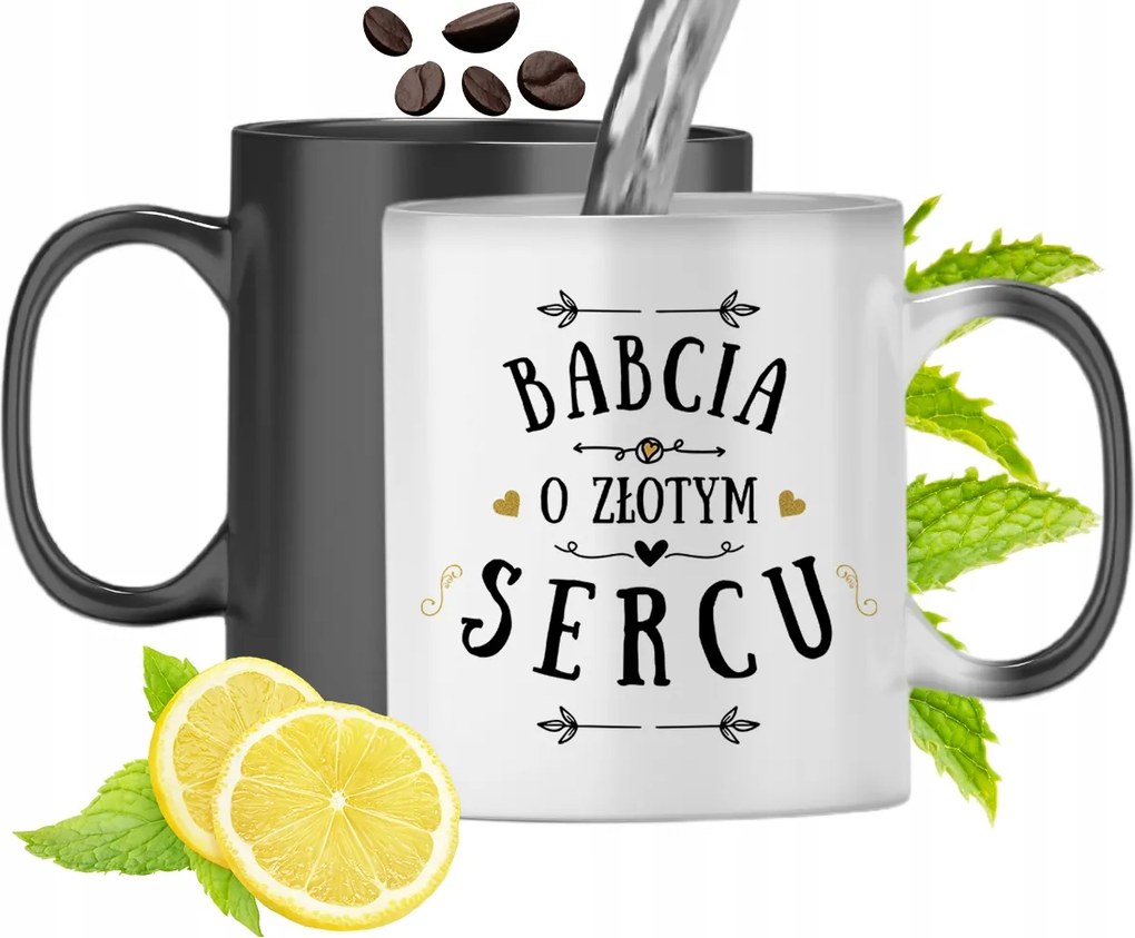 Mágikus Bögre Nagymamáknak Fekete Színváltós, fényképes nyomattal