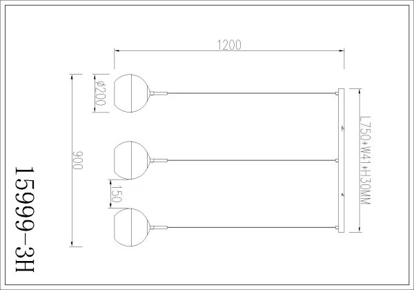Globo 15999-3H - RAGUSA függeszték kábellel 3xE27/60W/230V