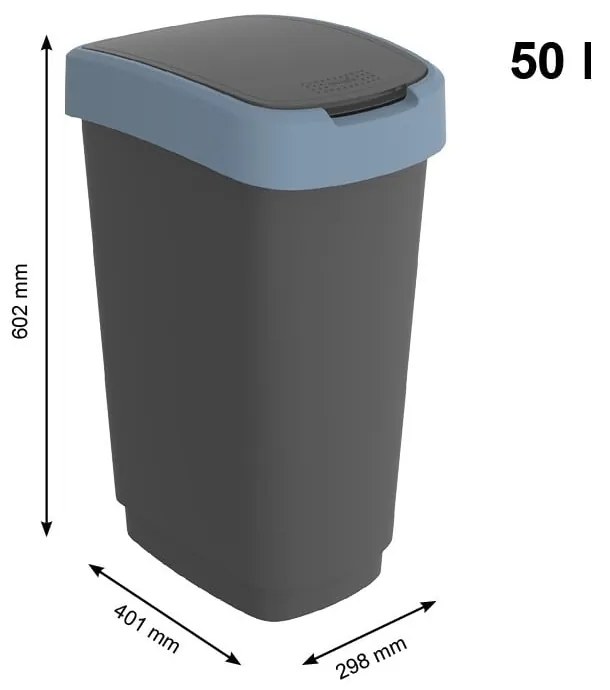 Szemetes újrahasznosított műanyagból 50 l Twist - Rotho