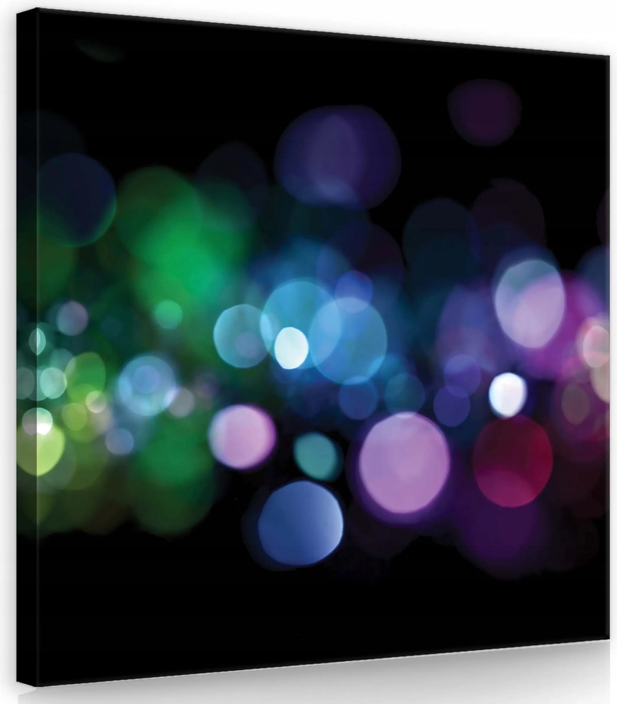 Vászonkép 40x40 Absztrakt bokeh színes körök fényfoltok háttér dinamika