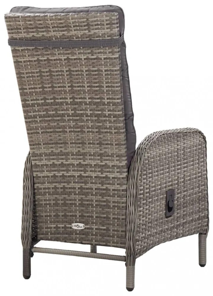 vidaXL 3 részes szürke polyrattan kerti bisztrószett
