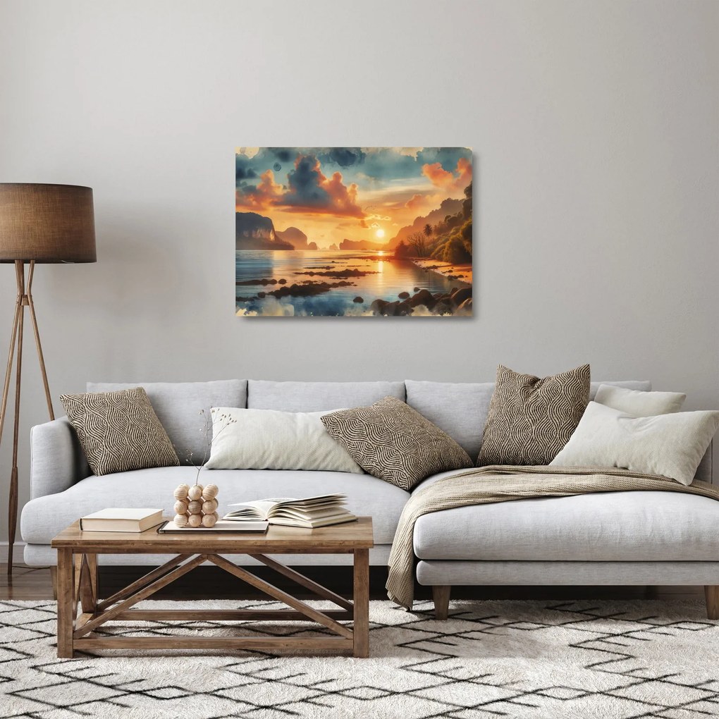 Üveg kép - Kilátás a partról (70x50 cm)