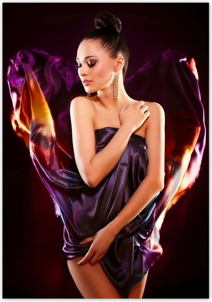 Poszterek 70x100 Lila hölgy Csaj hölgy