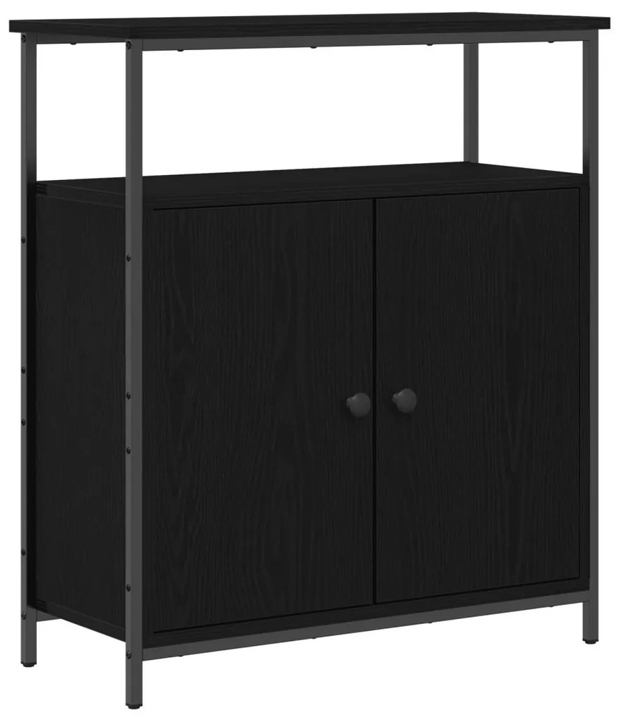 Oldalszekrény Fekete tölgy 70x30x80 cm Műanyag