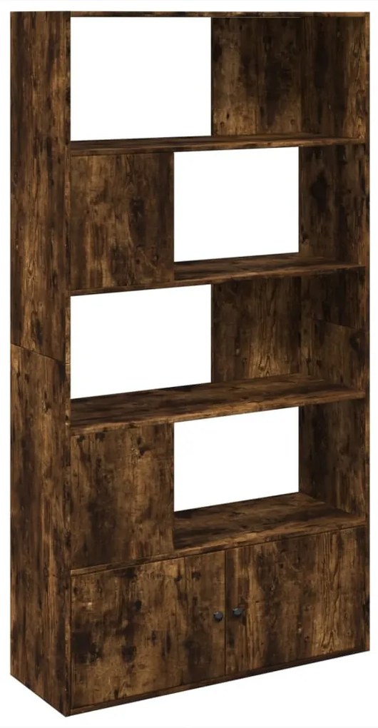 füstös tölgy színű szerelt fa könyvespolc 100 x 36 x 189 cm