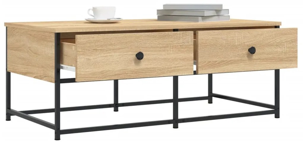 Sonoma tölgy színű szerelt fa dohányzóasztal 100 x 51 x 40 cm