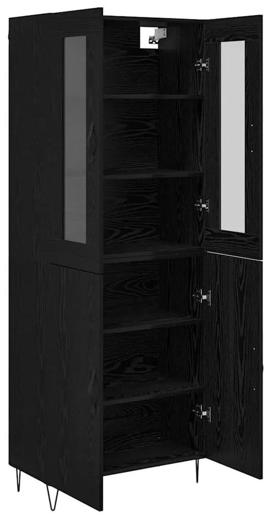 Magasfiú Fehér és Fekete Tölgy 69,5 x 34 x 180 cm Faanyag