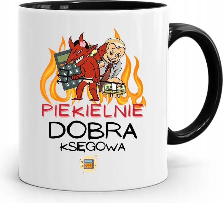 Fekete Bögre Ajándék Könyvelőnek, fényképes nyomattal