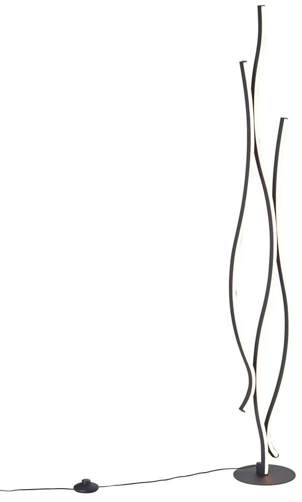 Design állólámpa fekete, LED-del, dimmelhető - Ying