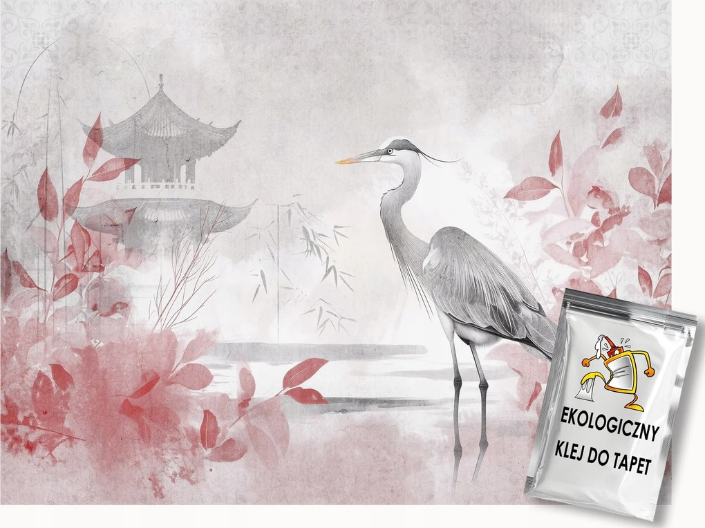 Fotótapéta Flizelina Tájkép Ázsia Japán Pagoda Madár Kócsag 250x175 ragasztó