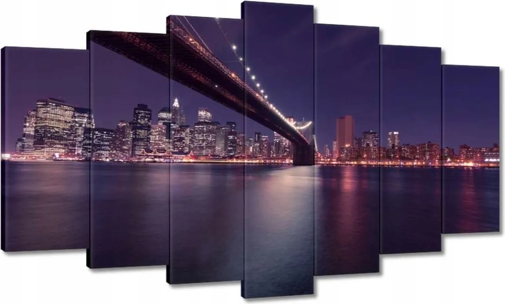 Festmények 140x80 Híd az éjszakában Usa New York