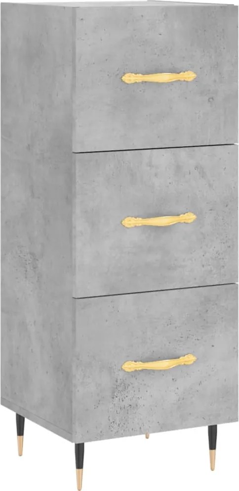 vidaXL betonszürke szerelt fa tálalószekrény 34,5 x 34 x 90 cm