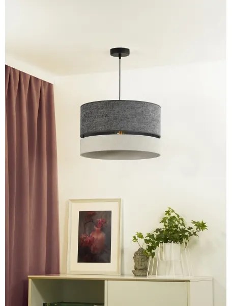 Duolla - Csillár zsinóron DOUBLE 1xE27/15W/230V átm. 40 cm szürke