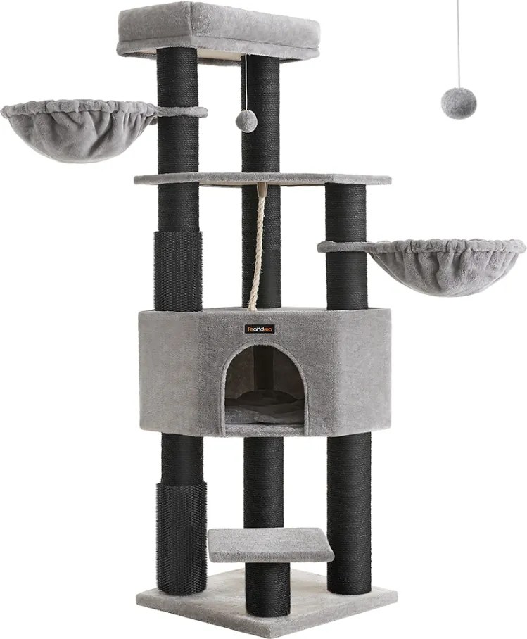 ONYX macskafa, 50x50x160cm, szürke/fekete Feandrea