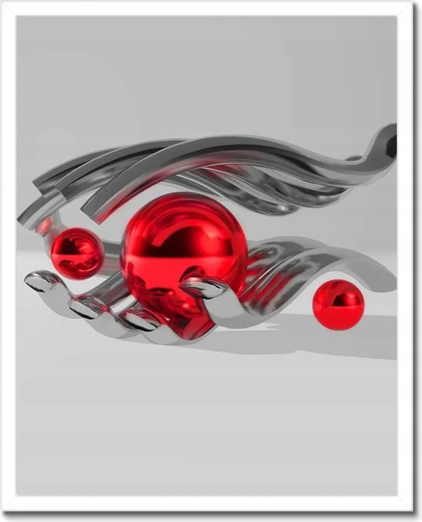 Poszterek keretben 40x50 Piros gömbök a kézben