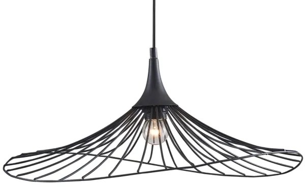 Csillár zsinóron ARIELLE 1xE27/20W/230V átm. 50 cm fekete